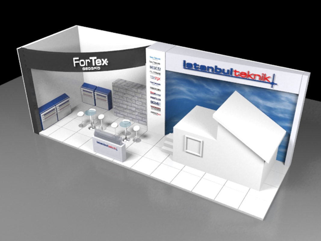 White 3D Exhibition stand Design