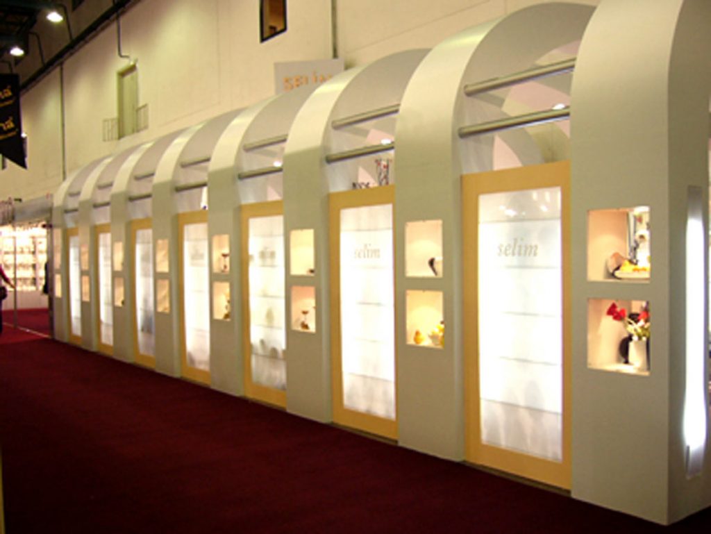 Cream colour Expo Stand in a Trade Show