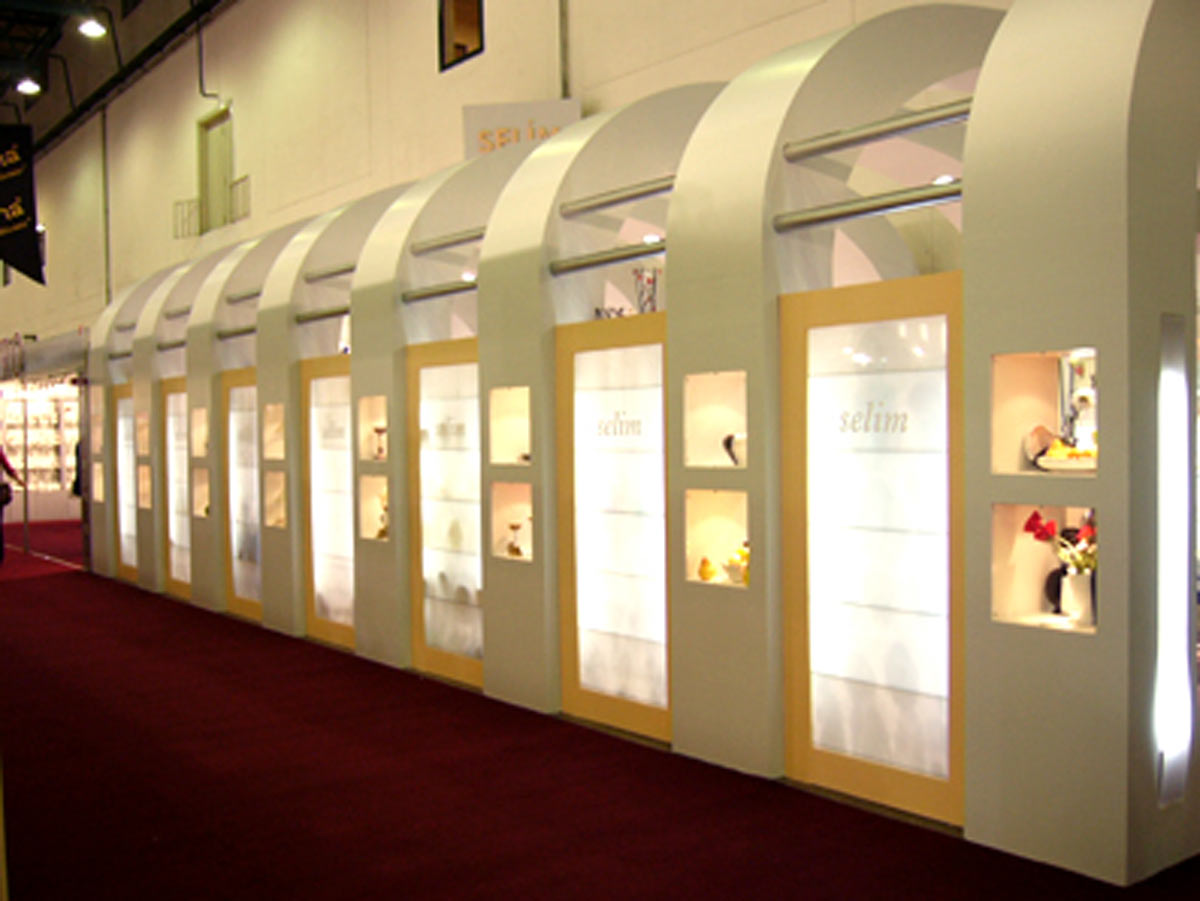Cream colour Expo Stand in a Trade Show