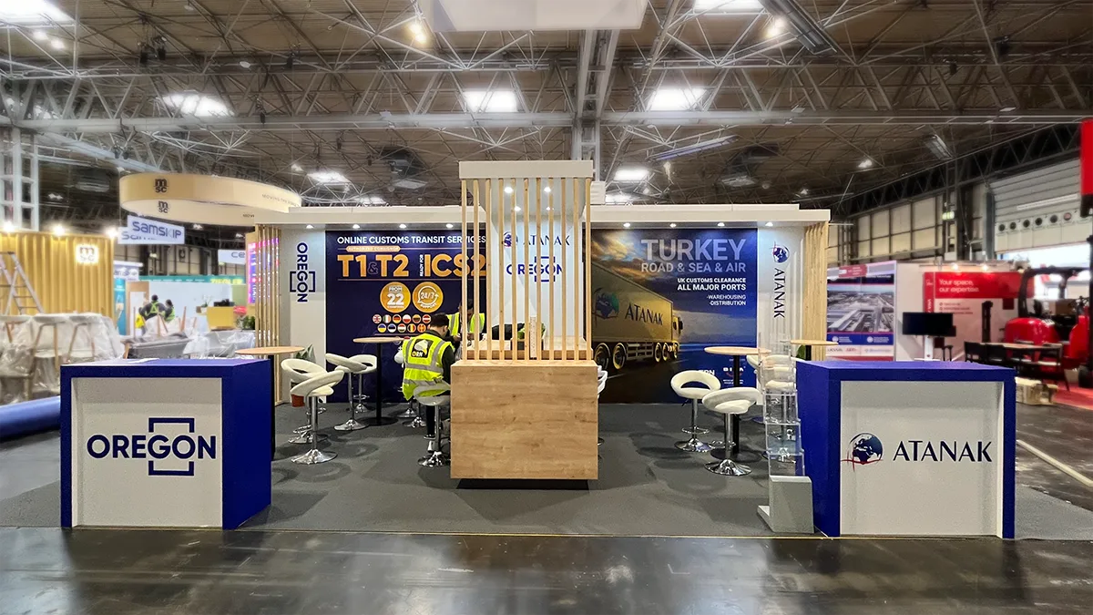 White and blue Modern Exhibition Stand