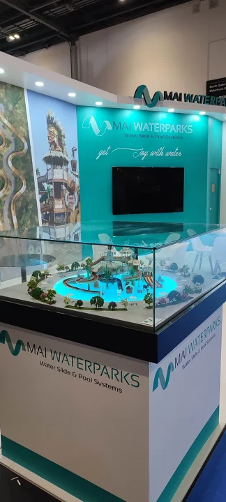 Waterpark themed exhibition stand